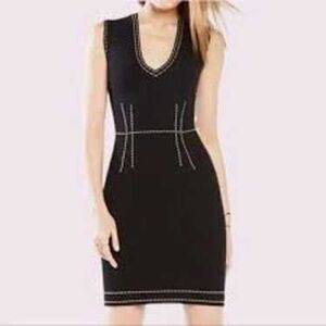 BCBGMaxAzria Black Mini Dress with White Accents